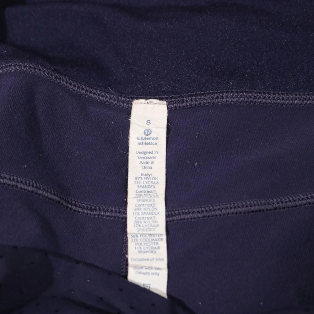 Rare Lululemon Exquisite Trouser CropShine Dot Black Grape W6E22S Wm Sz 8 2014 - Picture 6 of 11